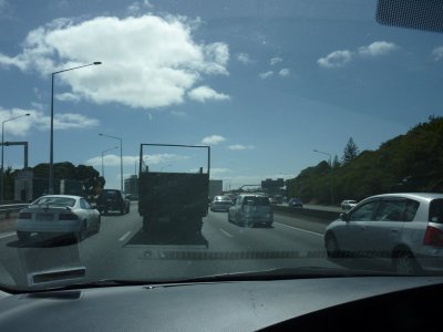 Traffic as we arrive into Auckland