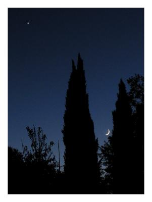 Venus and the New Moon Setting