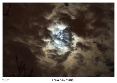 The Snow Moon thru the clouds