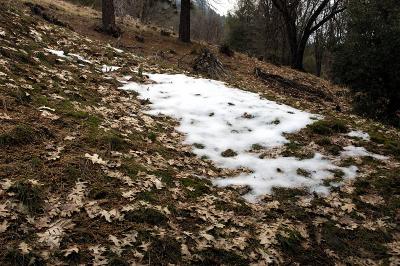 A little snow at the cabin