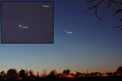 Close encounter between Venus and Uranus