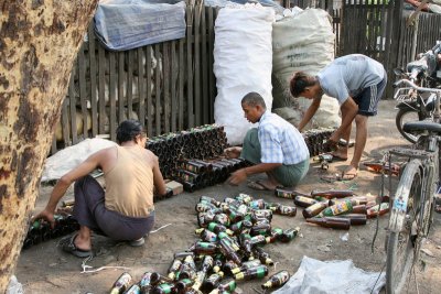 Recyclage : le tri des bouteilles