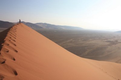 Sook on top of Dune 45 - Namib Desert