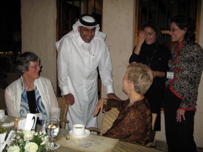 Smiling Sheikh (Sheikh Abdel-Rahman bin Saud al-Thani w/Lena Hjelm-Wallen & Swanee Hunt)