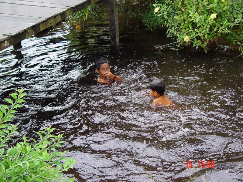 Anak2 bermain di rawa