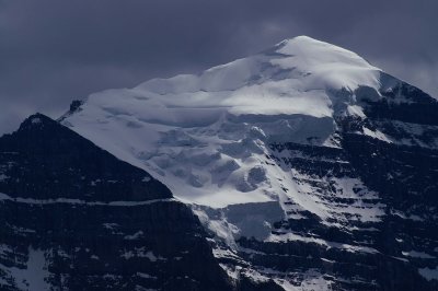 The Glacier-covered summit of Mt. Temple