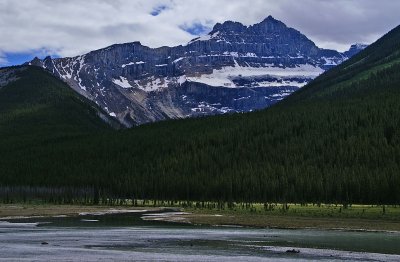 Sunwapta River and Continental Divide near Tangle Ridge