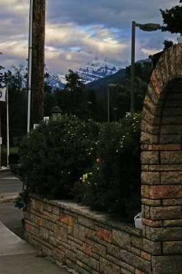 Mt, Edith Cavell viewed from downtown Jasper