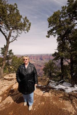 Vicki at the south rim of the Grand Canyon