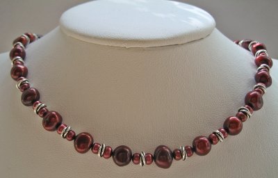 freshwater pearls and Bali silver necklace
