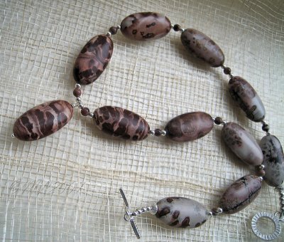 artistic paintbrush jasper and sterling silver necklace 1