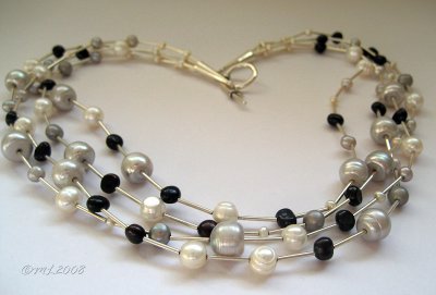 freshwater pearls and sterling silver necklace