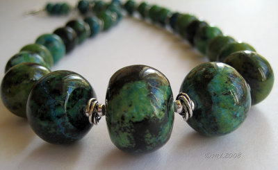 chrysocolla and sterling silver necklace
