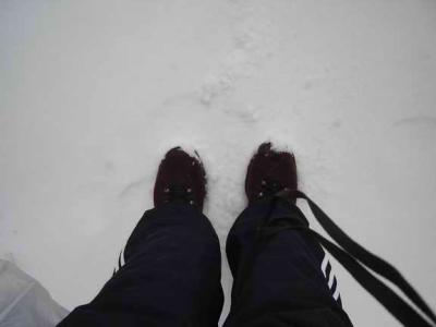 my feet in the snow