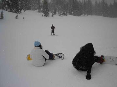learnin to snowboard