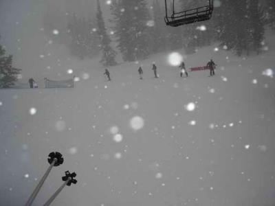 snow on the lens