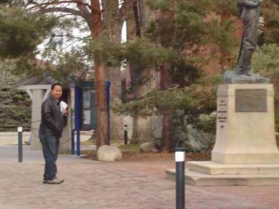 are you checking out that statue's buttocks??? you're sick!