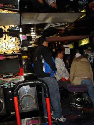 in the game room