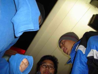 huddling for warmth