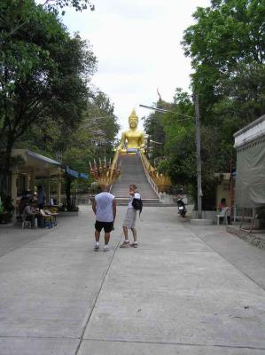 to the Big gold buddha up on the hill