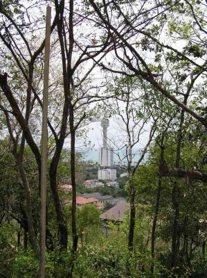 our hotel from the hill