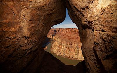 Colorado Overlook through Rock Crevice
