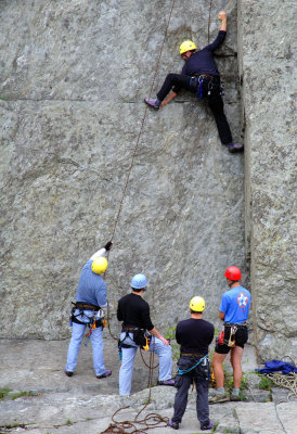 Rock climbers at Great Falls