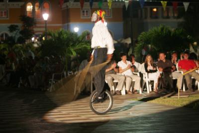 Jumping rope on a unicycle