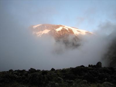 A stunning view of the summit, as the cloud moved.