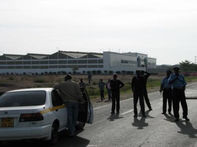 Police check point.