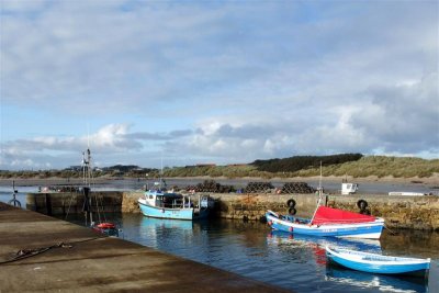 Beadnell behind harbour wall