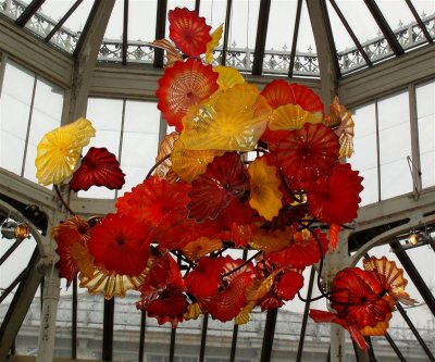 Chihuly - red and orange chandelier