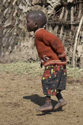 Dancing Masai child, Kenya 2005