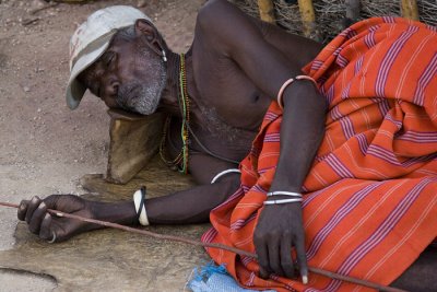 Resting Samburu chief, Kenya 2005