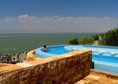 Spa pool overlooking Dead Sea... thats Israel across the sea
