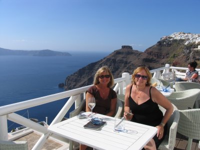 Marg and me, Greek Wine!