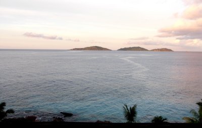 View from L'Ocean Hotel on La Digue - nearing sunset