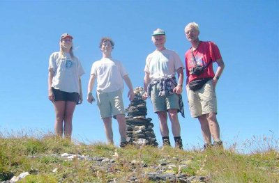 Meike, Arnoud, Willem en Hans op de Pizzo di Cadrigh