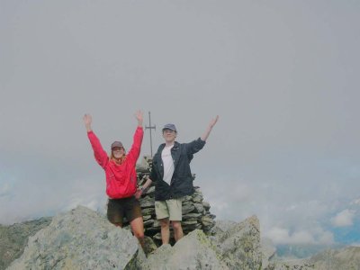 Meike en Arnoud op Piz Valdraus (3096 meter)