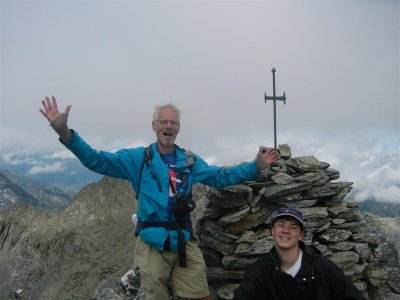 Hans en Arnoud op Piz Valdraus (3096 meter)