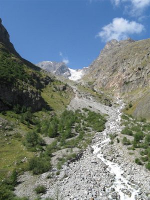 richting refuge de l'Alpe langs de Romanche