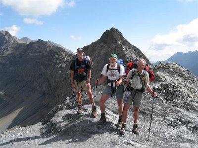 Hans, Willem en Andr op de Col de l'Aup Martin (2761 meter)