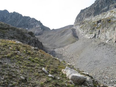 blik terug naar col de la Muzelle (2625 meter)