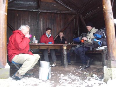 koffie in abri Plan Diebolt-Scherer (625 m)