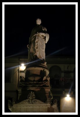 A Volta Statue at Night
