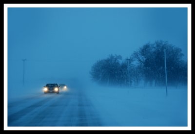 Driving through an Iowa Snowstorm