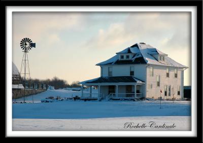 Iowa Farmhouse in Winter