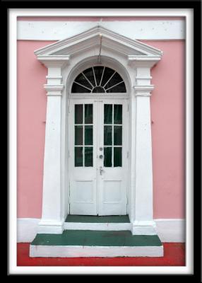 White Frame Door on Pink
