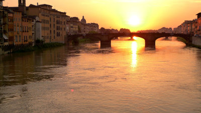 Posta de sol des del Ponte Vecchio. Firenze
