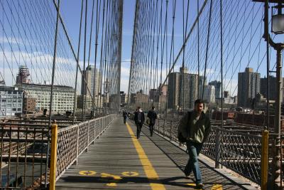 Walkway on Brooklyn Bridge